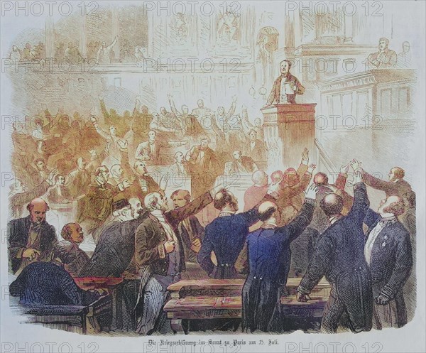 The declaration of war in the senate of Paris