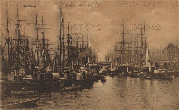 Sailing ships in the harbour
