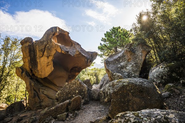 Red granite rocks