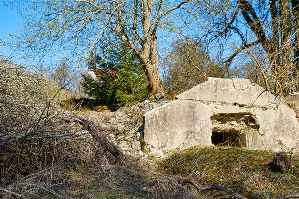 Remains of ruined building structures