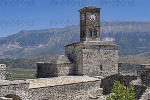 Clock tower of the medieval Gjirokaster Castle