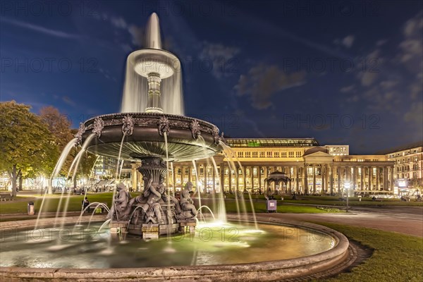 Fountain with royal building