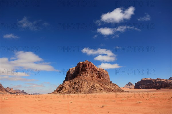 Desert landscape in Wadi Rum