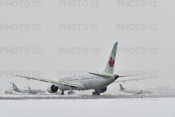 Air Canada in winter awaits take-off