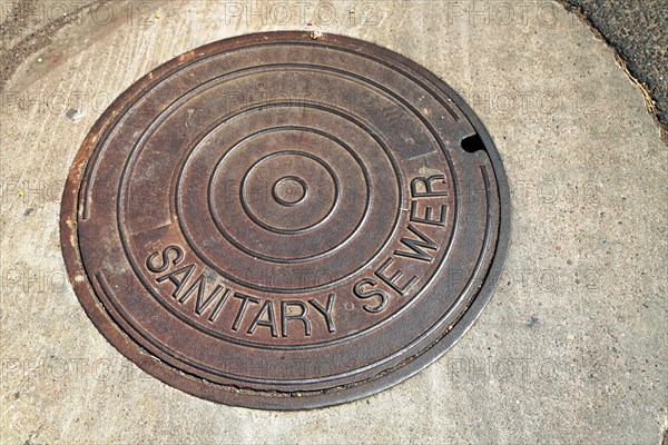 Manhole cover in Williams on Route 66. Williams