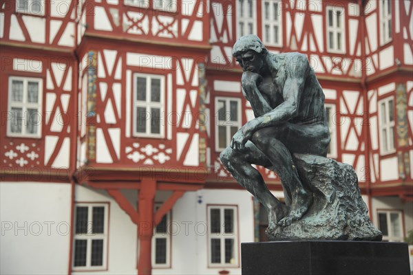 Sculpture The Thinker by Auguste Rodin 1880 in front of the Adelsheimer Hof
