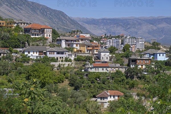 View over the modern city Gjirokaster