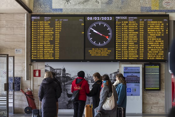 Santa Lucia railway station with display board