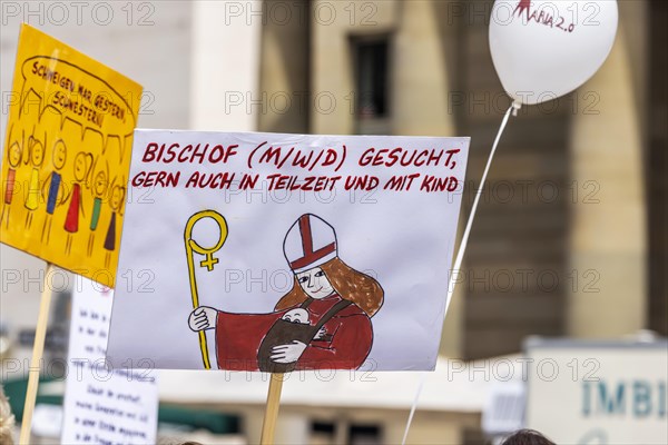 Women in the Catholic Church revolt. Protest event of the group Maria 2.0