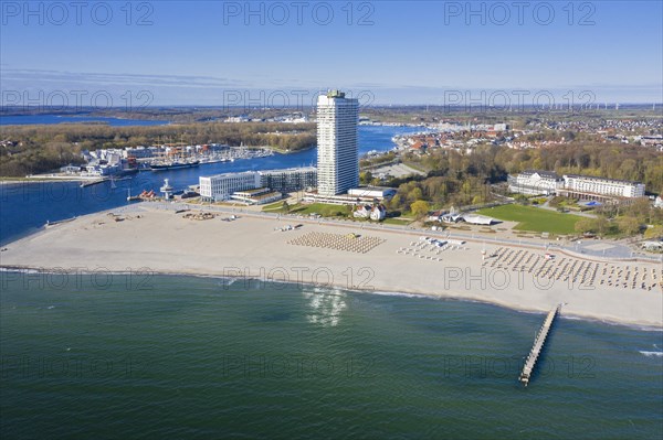 Aerial view over the beach