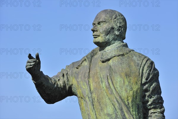 Statue of French president Francois Mitterrand at Lille