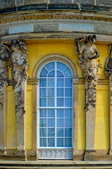 South side of Sanssouci Palace with semi-oval central building