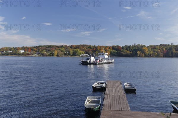 Small ferry boat crossing the Ottawa River