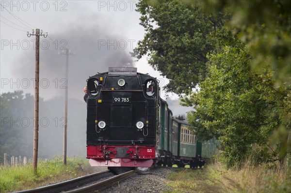 Rasender Roland steam locomotive 99 783 on the Ruegen narrow-gauge railway