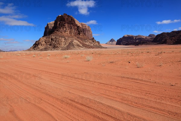 Desert landscape in Wadi Rum