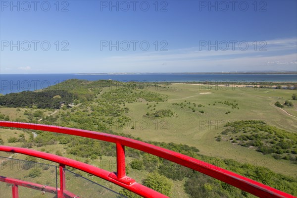 Aerial view from Dornbusch Lighthouse over Hiddensee Island in the Baltic Sea