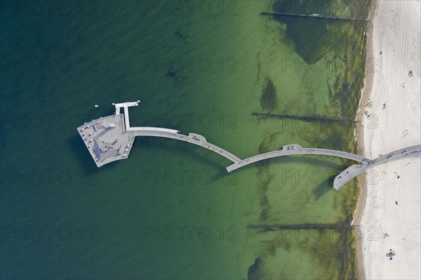 Aerial view over Koserow Pier