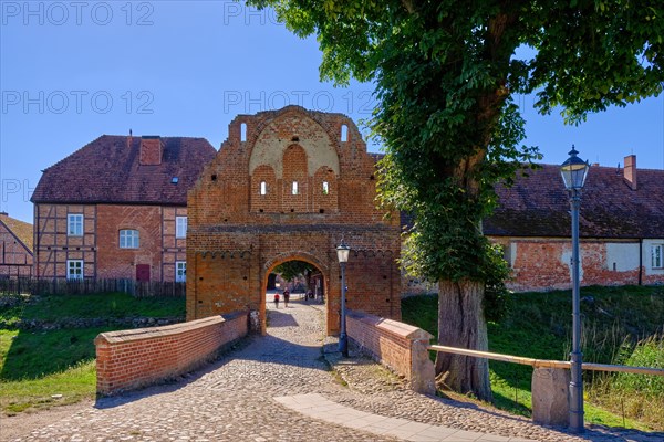 Lower gate with gatehouse and bridge of Stargard Castle in the town of the same name Burg Stargard