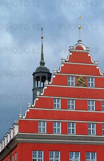 Mecklenburg-Western Pomerania Greifswald Market Square with the Town Hall and Town Hall Tower Germany Europe