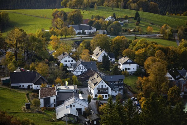 Elevated view of the small village Wildewiese