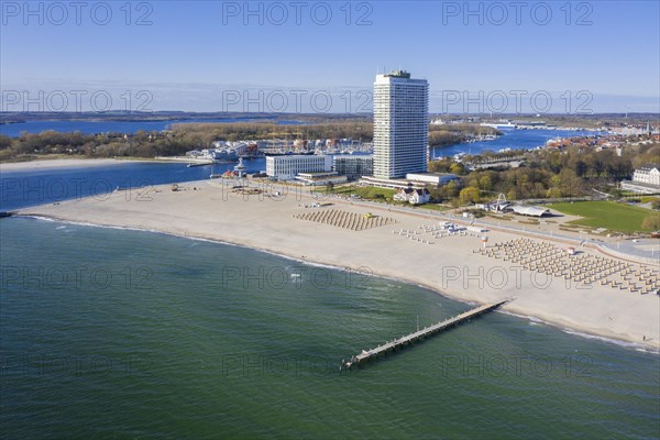 Aerial view over the beach