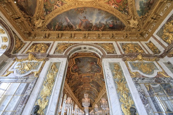 View from the Salon de la Paix into the Galerie des Glaces Hall of Mirrors