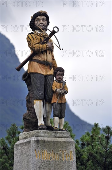 Statue of Swiss medieval folk hero William Tell