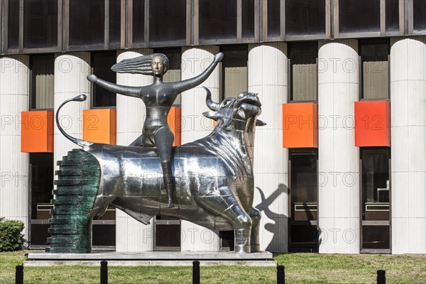 The sculpture The Removal of Europa in front of the headquarters of the Council of Europe