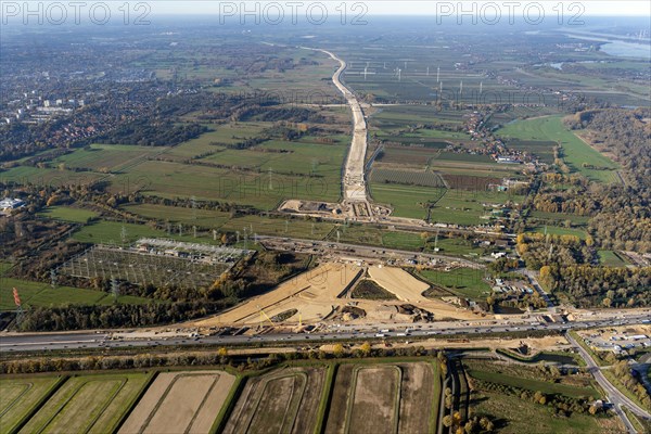 Aerial view of the A26 motorway construction site