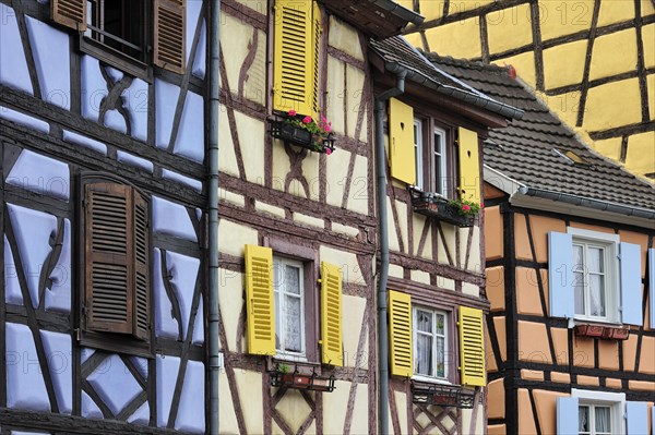 Colorful facades of timber framed houses at Petite Venise