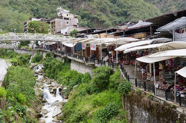 View of Aguas Calientes City at the foot of Machu Picchu