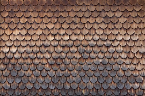 Wooden shingles on a farmhouse in Allgaeu