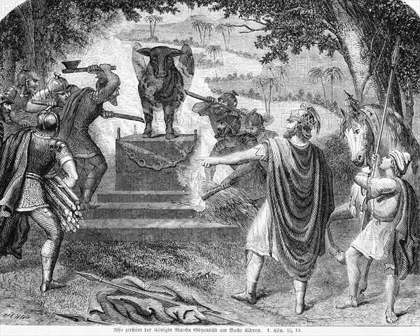 Assa destroys the idol of Queen Maecha at the brook