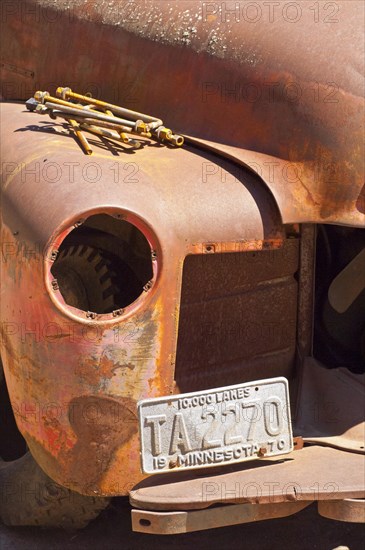 Old rusty car with 1970 Minnesota plates