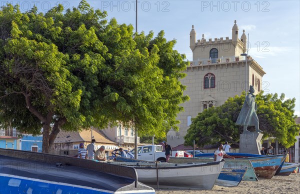 Torre and Fishing Boats Sao Vicente Mindelo Cape Verde