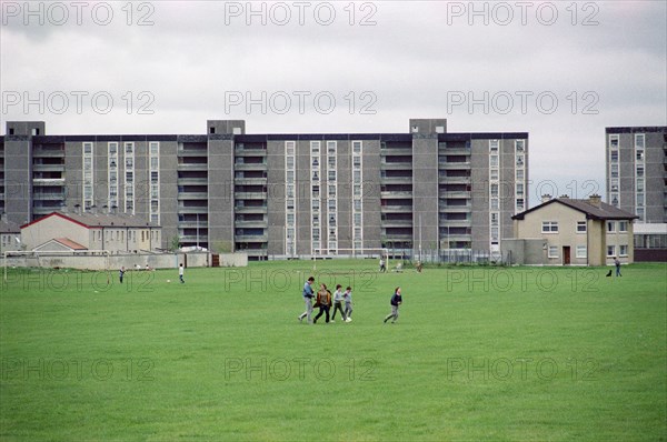 Children playing on lawn