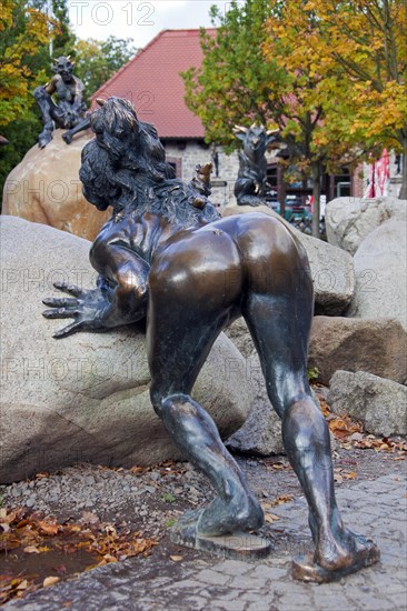 Polished bum of the witch Wadelinde at the Hexentanzplatz