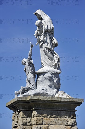 The statue Notre-Dame des naufrages at the Pointe du Raz at Plogoff