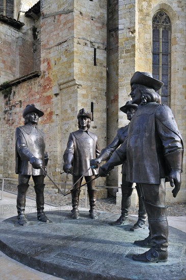 Statue of dArtagnan and The Three Musketeers at Condom