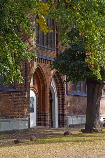 Mecklenburg-Western Pomerania Greifswald Cathedral Saint Nikolai Side Entrance Germany Europe