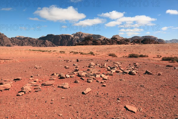 Desert landscape in Wadi Rum