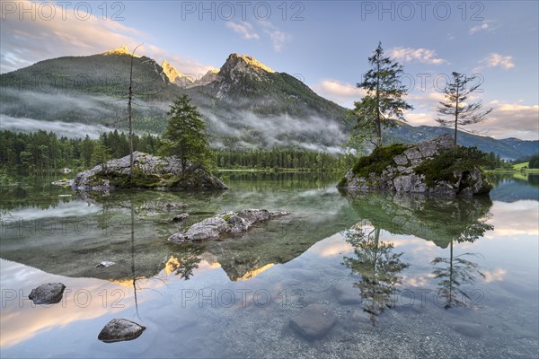 Reflection of the Hochkalter in Hintersee