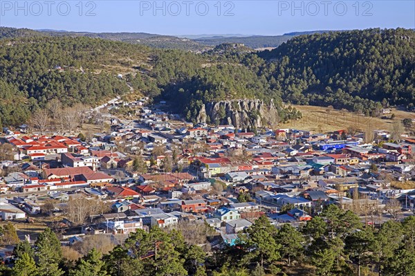 Aerial view over the town Creel