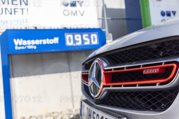 Hydrogen filling station with car at the airport