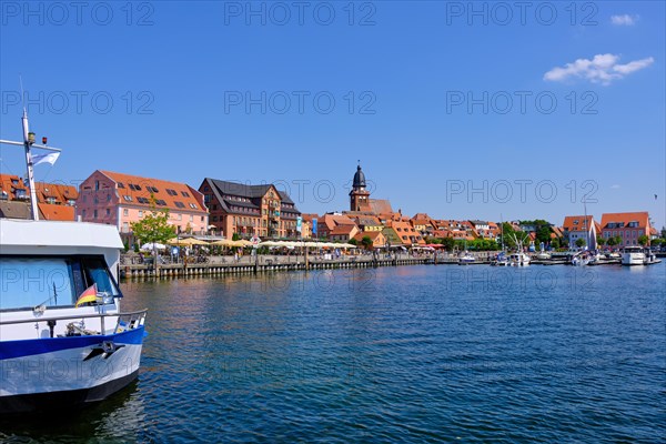 Harbour basin and harbour front of Waren an der Mueritz