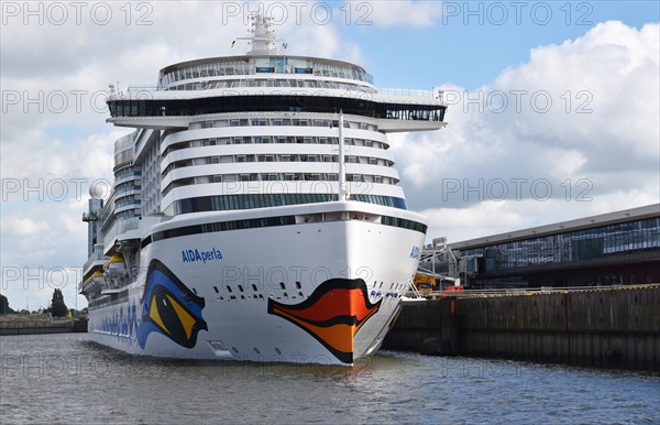 Cruise ship Aida perla in the port of Hamburg