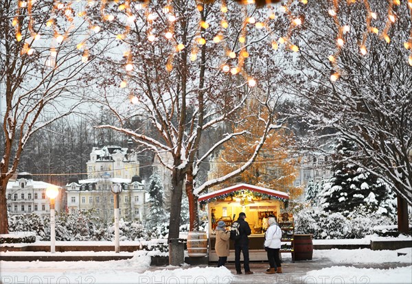 Pre-Christmas and snowfall makes for an atmospheric spa in the Czech Republic as seen here in Marianske Lazn? from 11-16 December 2018