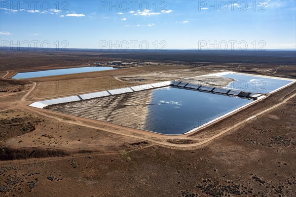 Ponds with radioactive waste at the Energy Fuels Resources White Mesa Mill