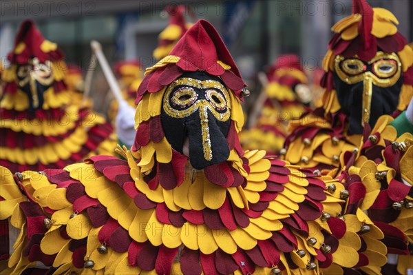 Traditional Hansele carnival costumes of the Radolfzell Narrenzunft Narizella Ratoldi