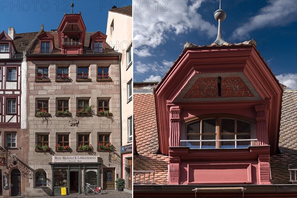 Historic residential and commercial building with dormer window